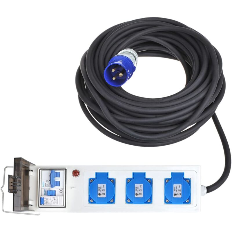

Unidad eléctrica para tienda de campaña/remolque 10 m 3xSchuko - Negro - Proplus