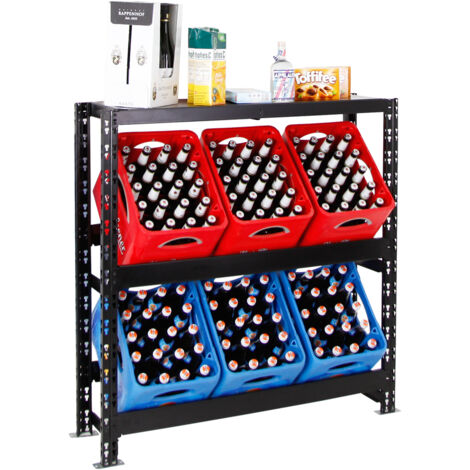 PROREGAL - REGALE GÜNSTIG KAUFEN Getränkekistenregal Tegernsee XL HxBxT 110x110x30 cm 6 Kästen + Board Weiß