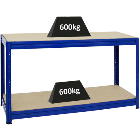 PROREGAL - PREISWERTE QUALITÄT PROREGAL Höhenverstellbare Werkbank DINO HxBxT 90x160x60cm Traglast 600 kg Blau