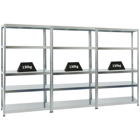 PROREGAL - PREISWERTE QUALITÄT 2x Schwerlastregal Steel Eagle HxBxT 180x60x40 cm Fachlast 130kg Verzinkt