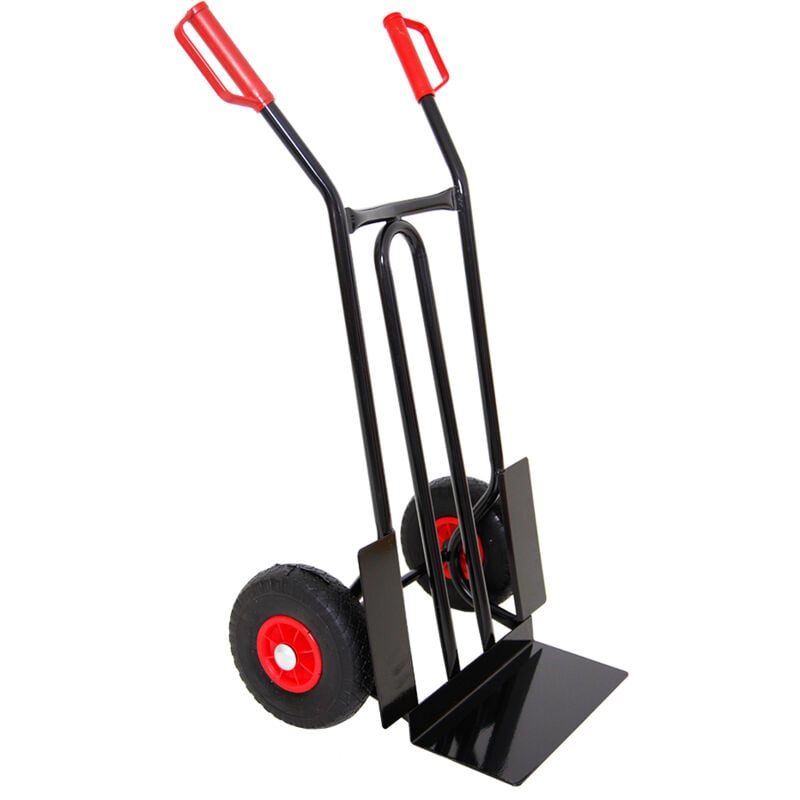 Diable pliable rhino xl HxLxP 104x50x60cm Capacité de charge 250 kg Noir Roues pneumatiques Chariot de transport, diable d'escalier
