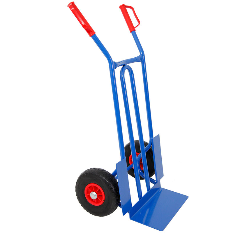 Diable pliable rhino xl HxLxP 104x50x60cm Capacité de charge 250 kg Bleu Roues pneumatiques Chariot de transport, diable d'escalier