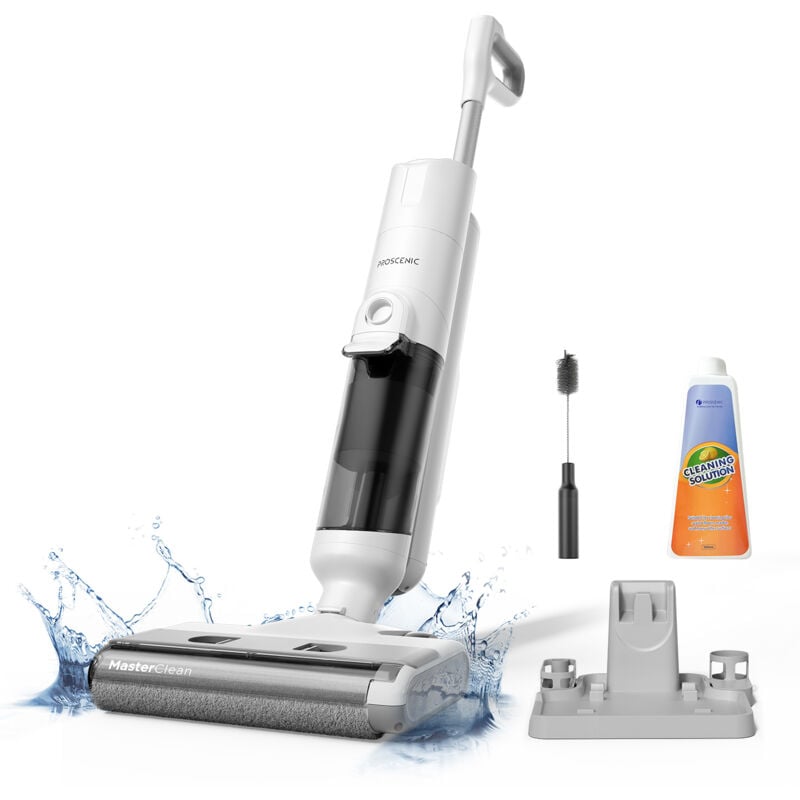 F10 pro - Aspirateur Balai Laveur Sans Fil, Nettoyeur Sec/Humide 3 en 1, Grand Réservoir 1.15L, Auto-Nettoyage, Nettoyage de bord, Blanc - Proscenic