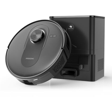 Proscenic Q8 MAX - Robot AspiraLavapavimenti - Aspirazione Ultra-Potente 4200Pa - Autonomia 200 Minuti - Navigazione LIDAR - Compatibile con App, Google Home, Alexa, Siri, IFTTT - Nero