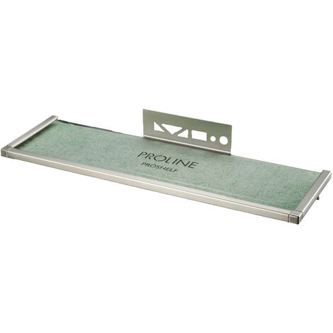 PROSHELF R mit PRODECOR Q Edelstahl V2A, 8mm, gebürstet, 400x130mm