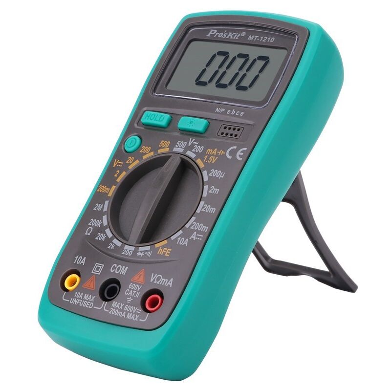 ProsKit MT-1210 résistance multimètre numérique Mini Test de Transistor de Capacitance Inductance