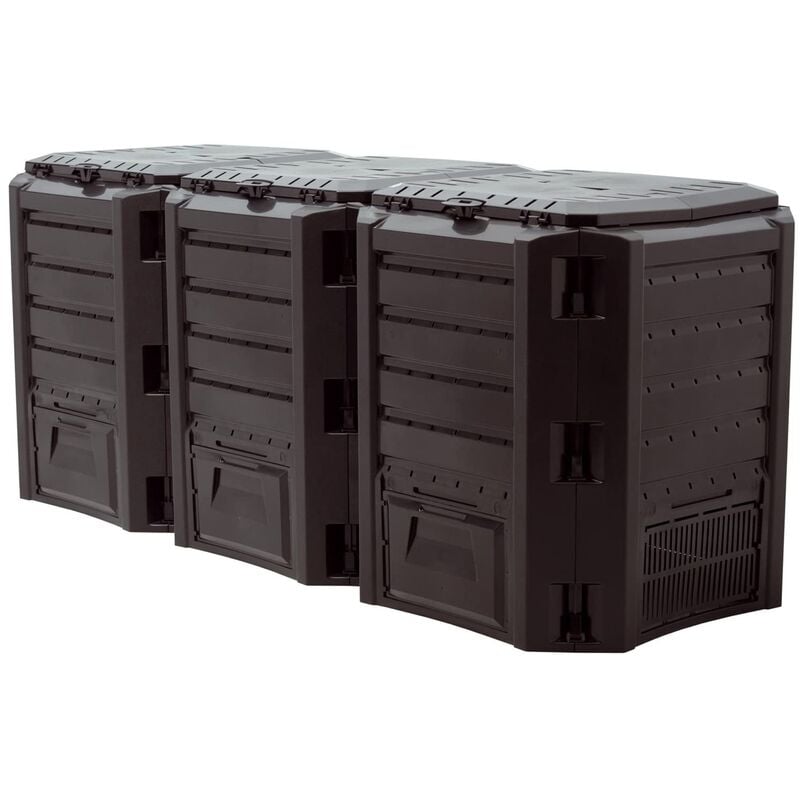Module de plante de compostage 1200l., Dimensions (mm) 1980x719x826, couleur noire