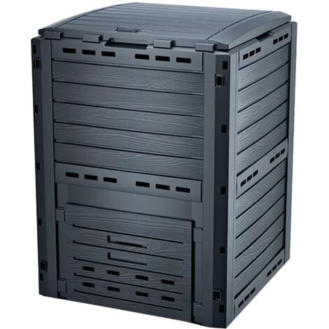 Prosperplast ArtPlast Planta de compostaje Compogreen Woody 280 L, Dimensiones 596 x 600 x 1000 mm, Color Antracita