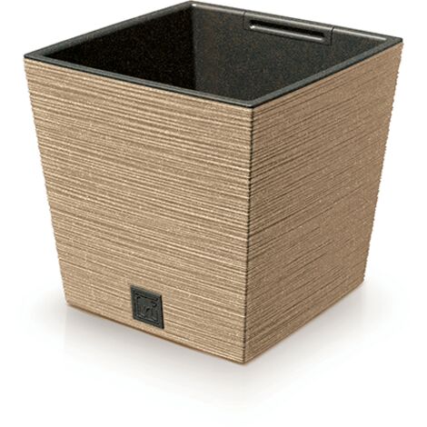 Prosperplast Blumentopf FURU SQUARE LOW Eco Wood Natur 24 cm