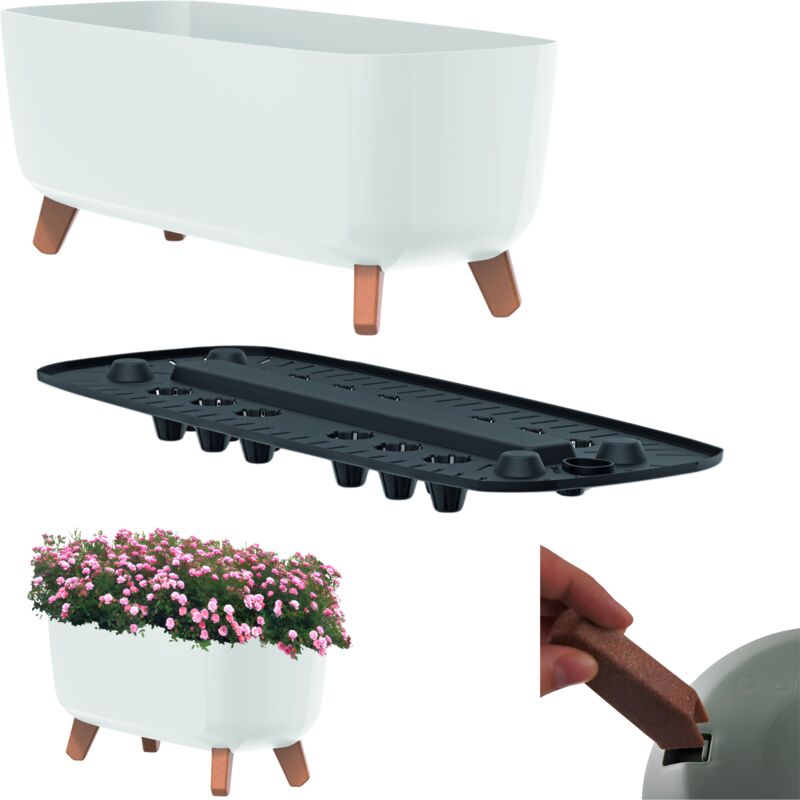 Prosperplast Gracia Case Dgcl600 Blumentopf Auf Füßen Weiß