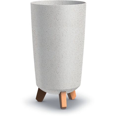 Prosperplast Blumentopf GRACIA TUBUS SLIM Eco Wood Weiß 19,5 cm