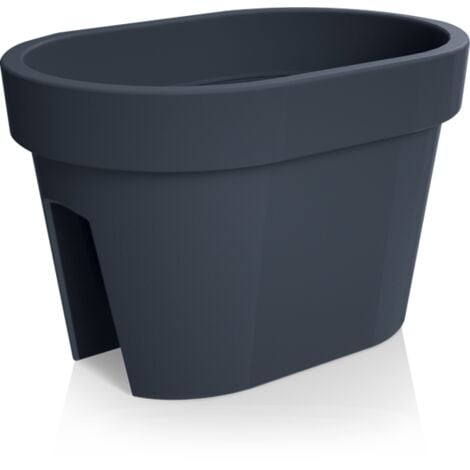 Prosperplast Blumentopf LOFLY RAILING Lang Anthrazit 39,6 cm