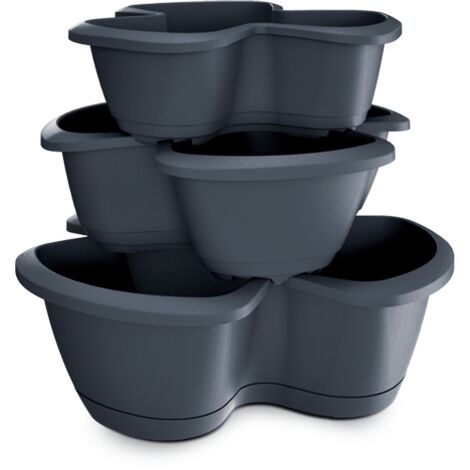 Prosperplast Blumentopf RESPANA TRIO Anthrazit 47 cm