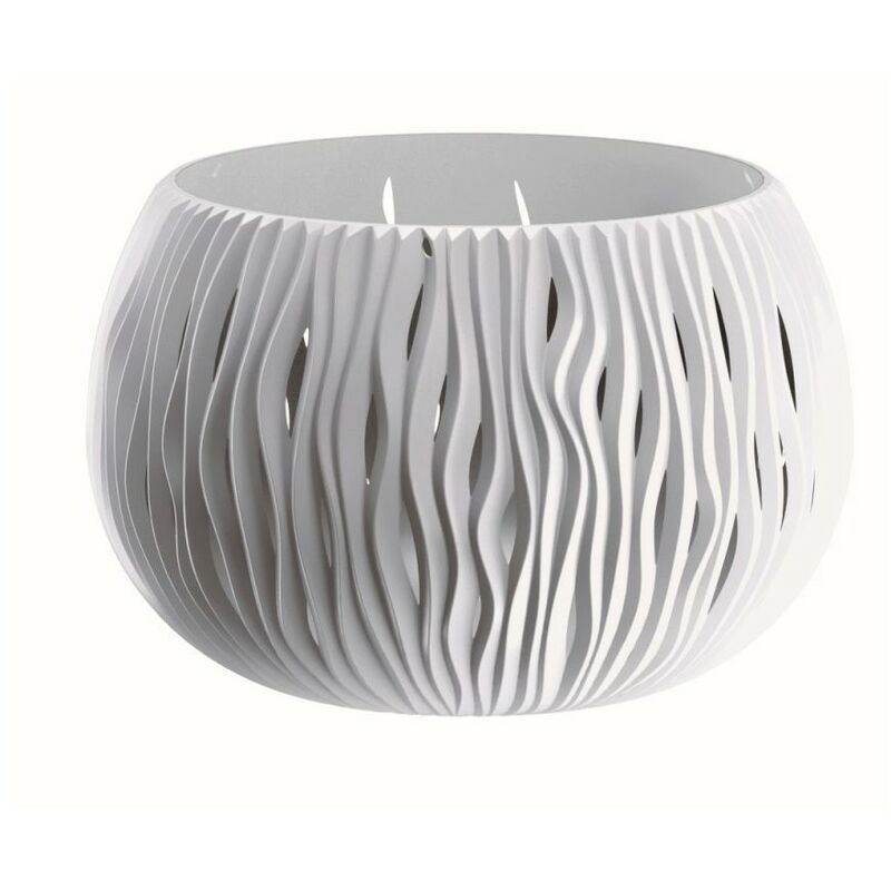 Prosperplast - bol en plastique sandy avec réservoir en Blanc, 19,5 (hauteur) x 29 (largeur) x 29 (profondeur) cm