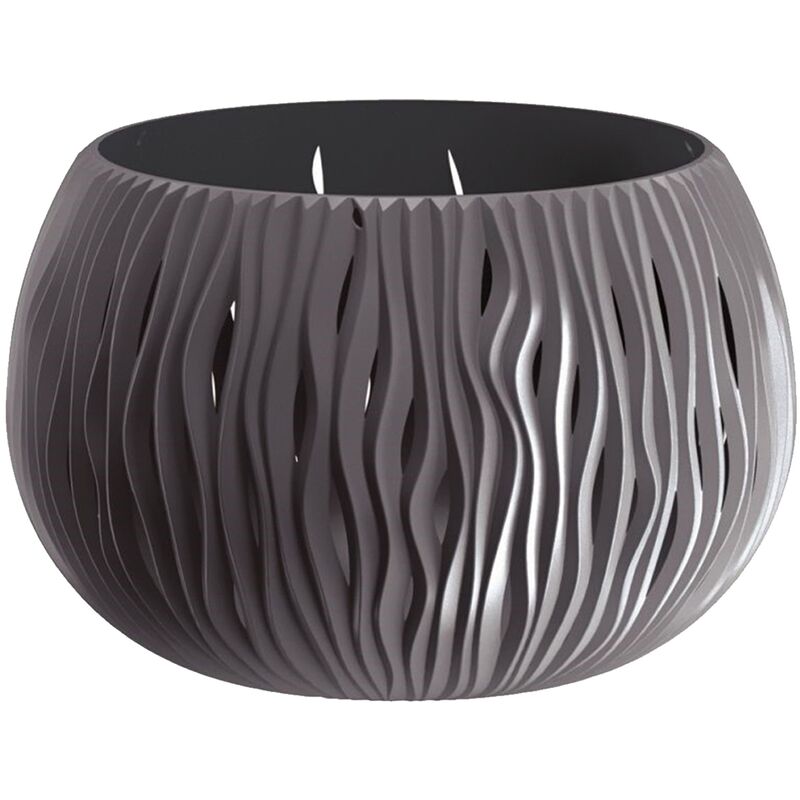 Prosperplast BOWL SANDY plastique BOWL AVEC réservoir en couleur Anthracite, 16,1 (hauteur) x 23,8 (largeur) x 23,8 (profondeur) cms
