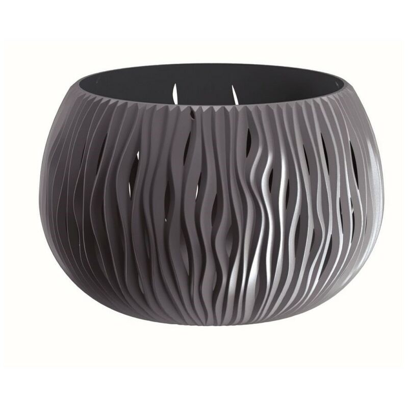 Bowl sandy plastique bowl avec réservoir en couleur Anthracite, 19,5 (hauteur) x 29 (largeur) x 29 (profondeur) cms - Prosperplast