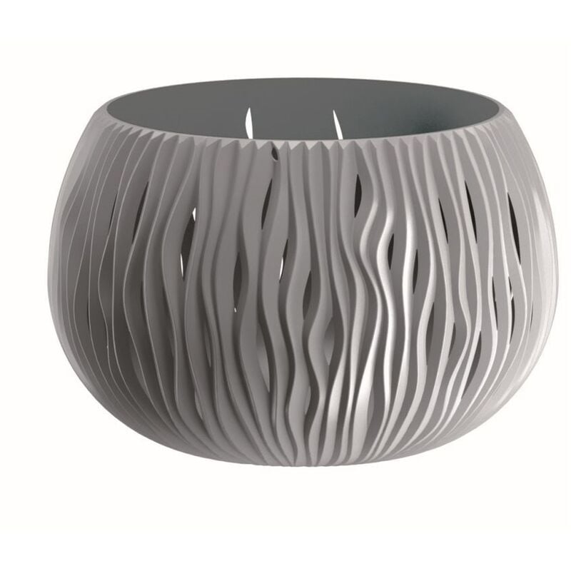 Prosperplast - bowl sandy plastique bowl avec réservoir en couleur Stone grey, 21,8 (hauteur) x 37 (largeur) x 37 (profondeur) cms