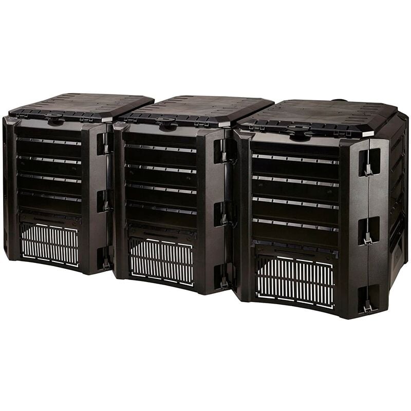 Prosperplast - Composteur Compogreen 1200L noir 82,6x198x71,9 cm - Noir