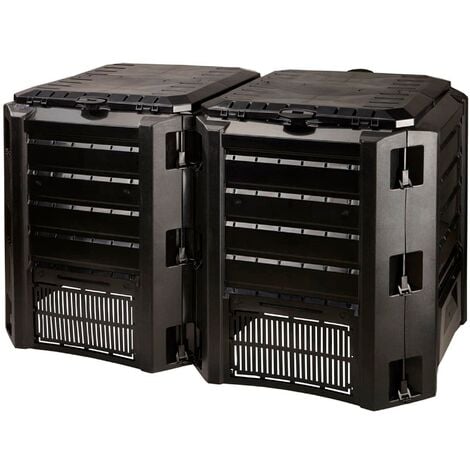 PROSPERPLAST Composteur Compogreen 800L noir 82,6x135x71,9 cm - Noir