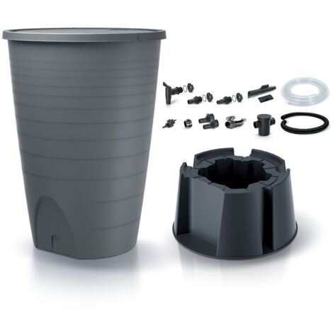 Prosperplast Depósito para agua de lluvia, incluye base y set de conexión PERUNO SET 260L., dimensiones (mm) 720x720x1260
