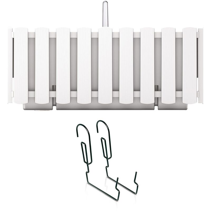 Prosperplast Jardinière de balcon Boardee 38x18x16 cm - Blanc