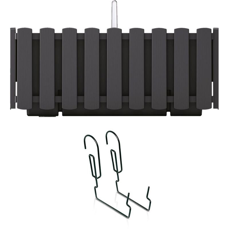 Jardinière de balcon Boardee 38x18x16 cm - Anthracite - Anthracite - Prosperplast