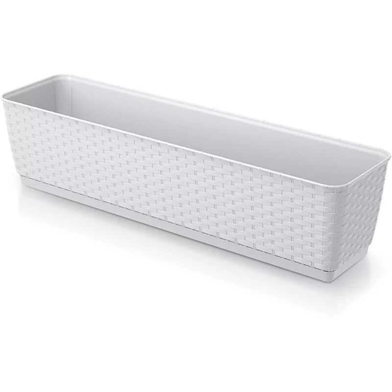 Prosperplast - Pot de fleurs ratolla 59x15x14 cm - Blanc - Blanc