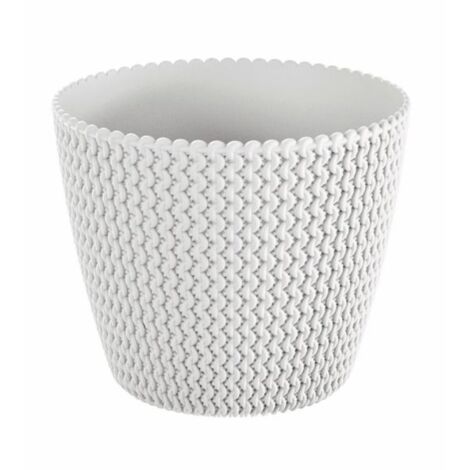 Prosperplast Maceta redonda 11,5L Prosperplast Splofy de plastico en color blanco, Ø29,5 x 24,9 cm