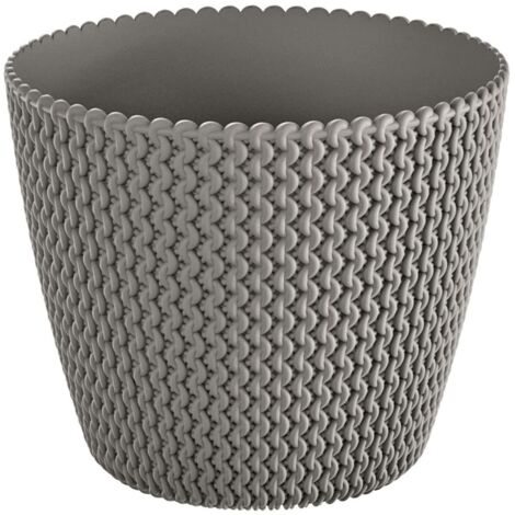 Prosperplast Maceta redonda 5L Prosperplast Splofy de plastico en color gris, Ø21,8 x 18,4 cm