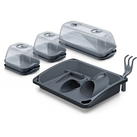 Prosperplast Mini-Gewächshaus-Set Respana 57,6 x 46 x 19 cm Anzuchtzubehör