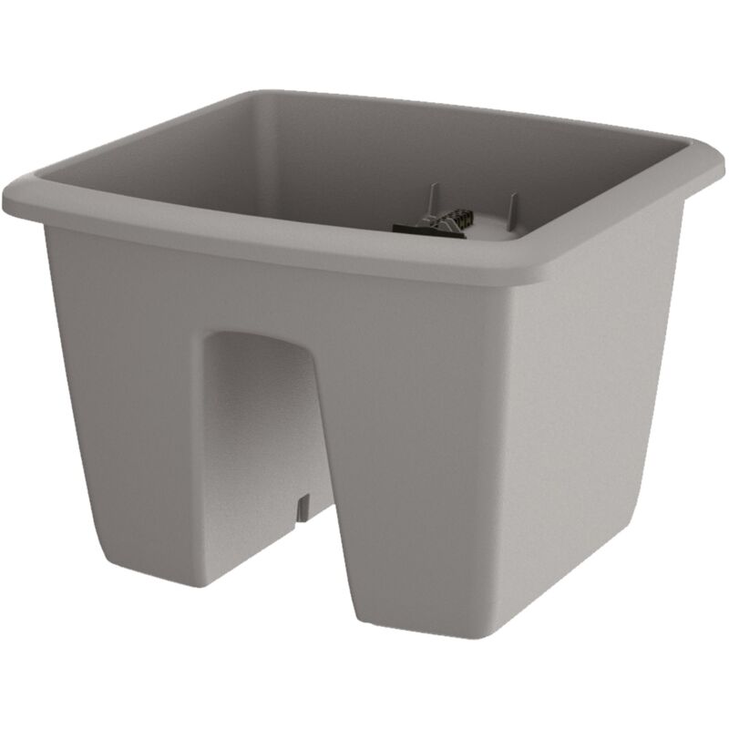 Pot de fleur carré Respana 29,8x28,8x20,9 cm en plastique gris pierre - Prosperplast