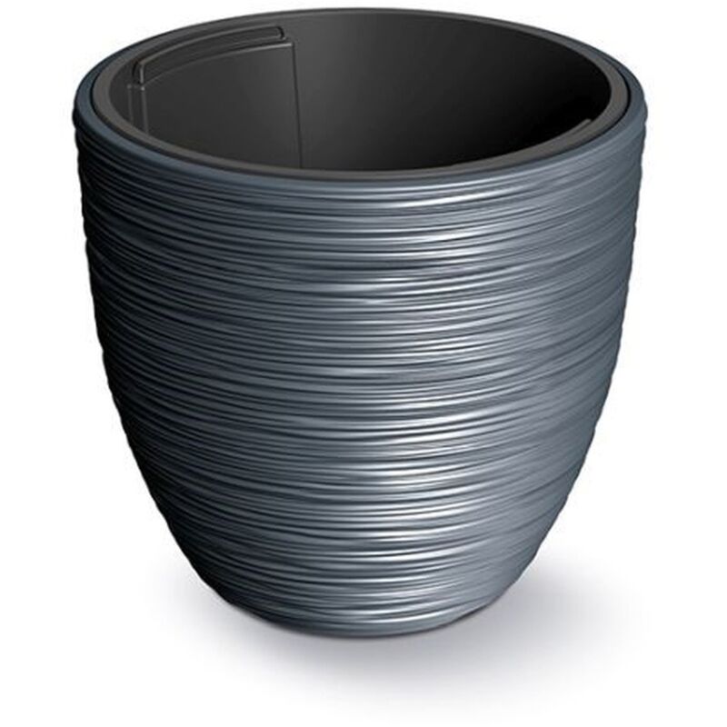 Prosperplast - Pot de Fleurs Anthracite avec réservoir Collection Furu 29,8 x 29,8 x 28 cm, capacité 15 l. - Anthracite