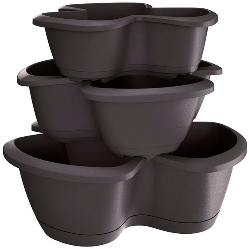 Prosperplast Pot respana trio 28,1L 47x47x40,5 cm en Gris Foncé