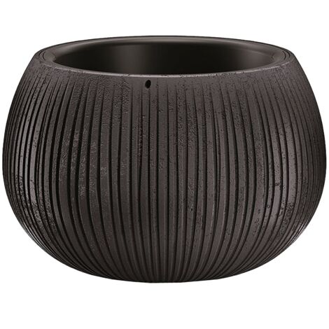 Prosperplast Prosperplast BETON BOWL de plástico CON depósito en color Cemento negro, 16,1 (alto) x 23,8 (ancho) x 23,8 (profundo) cms