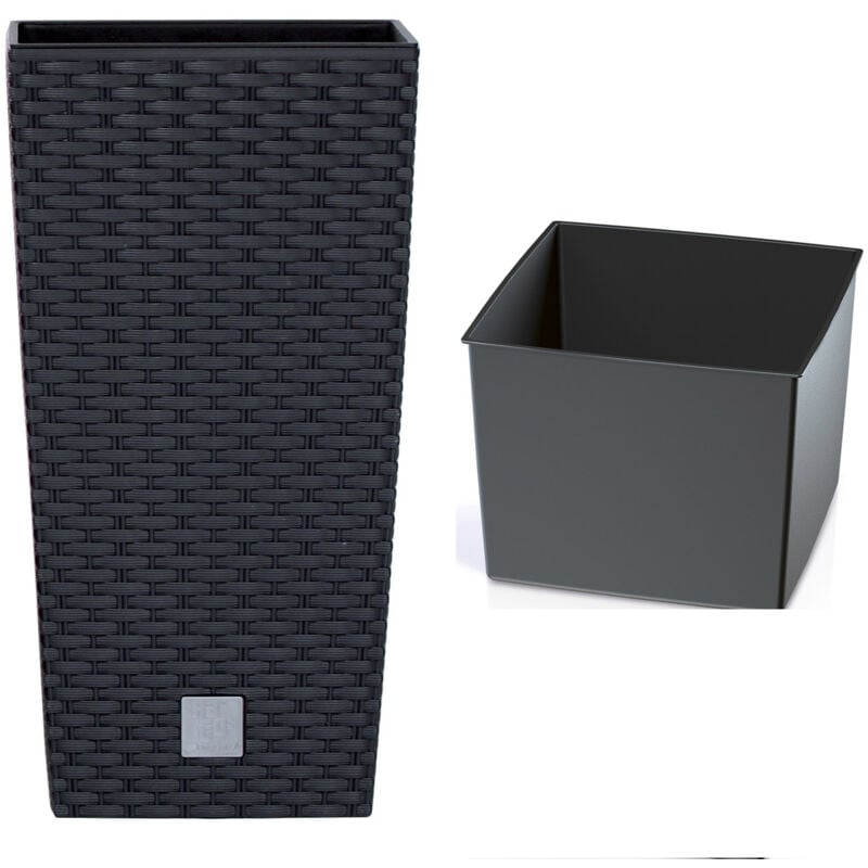 Marmite Rato de 11,4 litres avec insert 20 x 20 x 37,6 cm en couleur anthracite - Anthracite