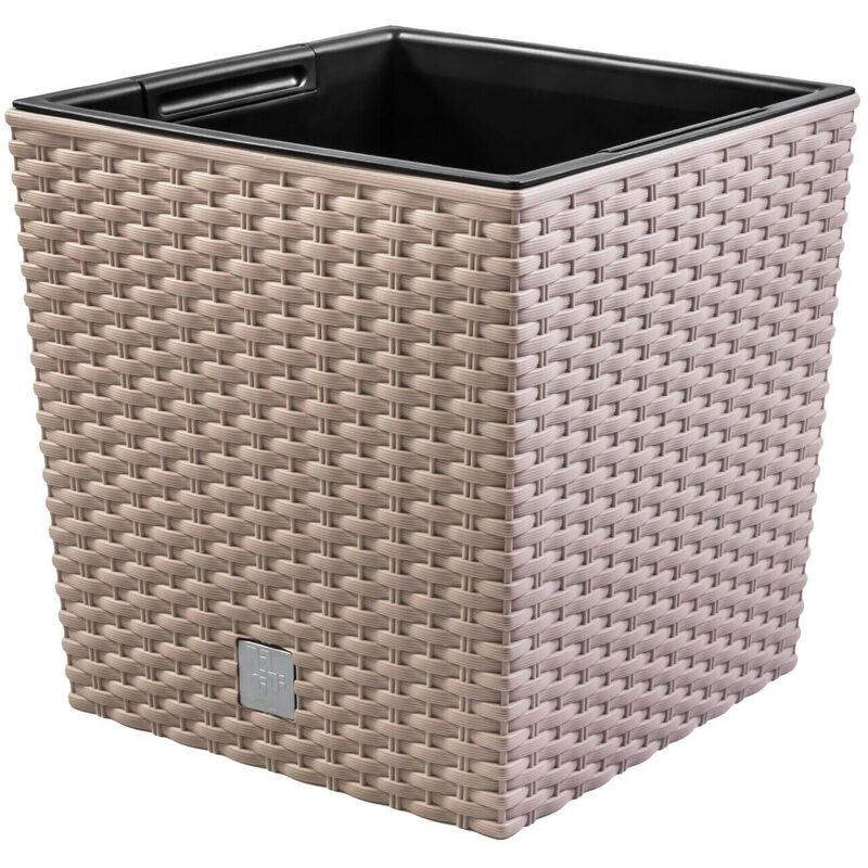 Pot Prosperplast Rato 4 litres avec bécher pour plantation couleur mocca 17 x 17 x 17 cm.