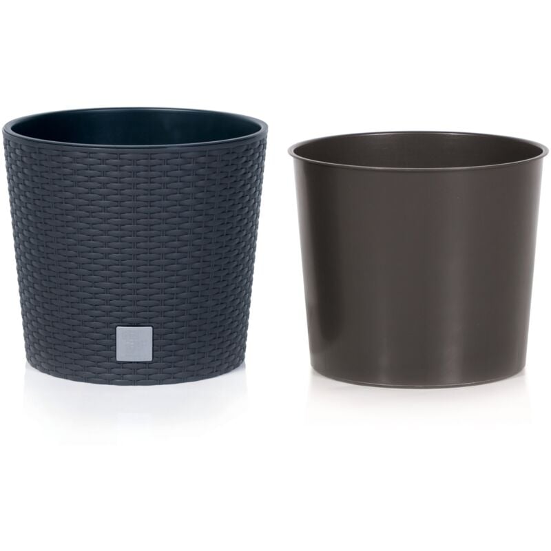 Rato Pot rond anthracite 15 litres avec pot à planter ø 30 x 27 cm - Anthracite - Prosperplast