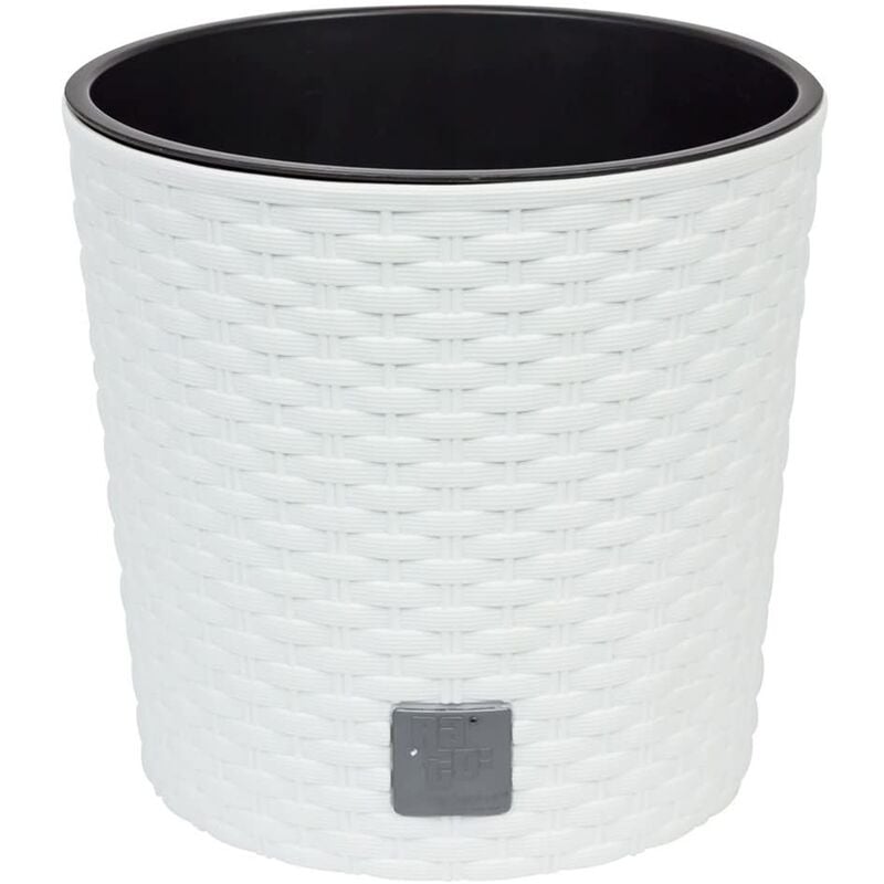 Rato Pot rond blanc 15,3 litres avec pot à planter ø 30 x 27 cm - Blanc - Prosperplast