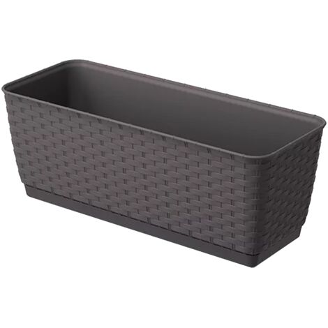 Prosperplast Ratolla - Vaso da fiori 40cm Umbra, marrone, per giardino e balcone
