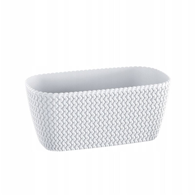 Pot rectangulaire 7,4L Prosperplast Splofy en plastique blanc, 39,7 (longueur) x 18 (largeur) x 14,5 (hauteur) cms - Blanc
