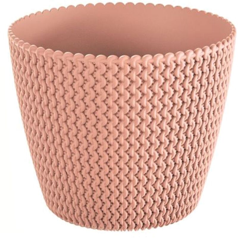 Prosperplast - Pot rond en plastique 5L Splofy couleur pêche, Ø21,8 x 18,4 cm