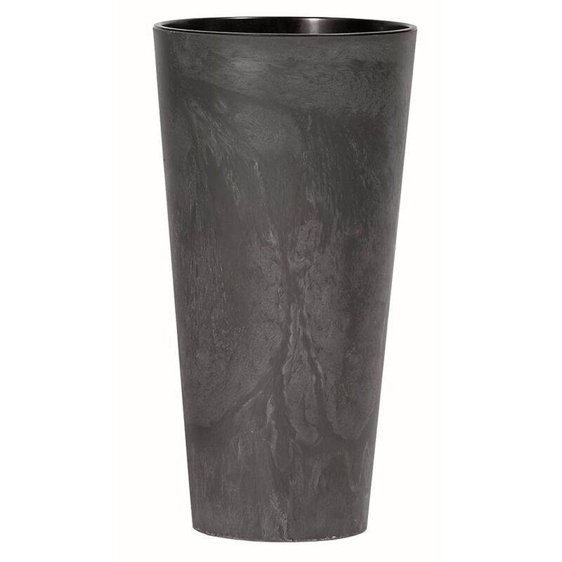 Prosperplast Tubus Slim Effect avec réservoir en plastique anthracite, 28,6 (hauteur) x 15 (largeur) x 15 (profondeur) cms