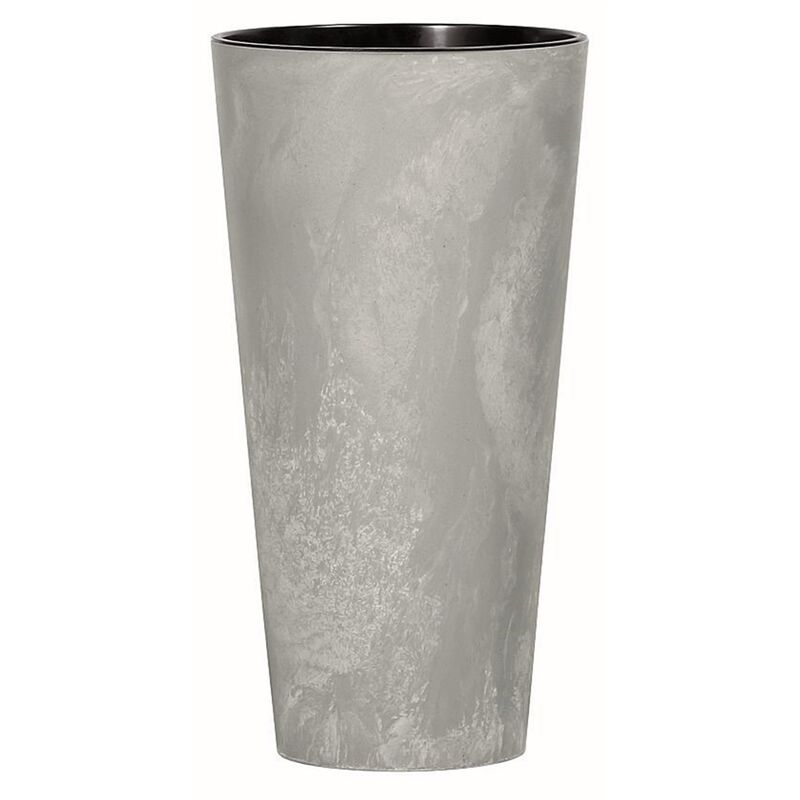 Prosperplast Tubus Slim Effect en plastique avec réservoir en couleur Ciment, 28,6 (h) x 15 (l) x 15 (p) cms