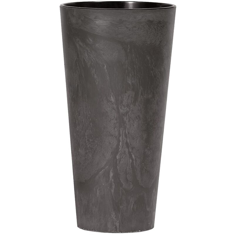 Prosperplast Tubus Slim Effect en plastique avec réservoir en couleur Anthracite, 38,1 (hauteur) x 20 (largeur) x 20 (profondeur) cms