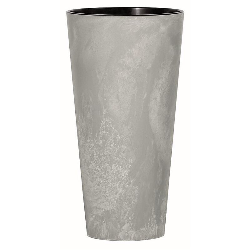 Prosperplast Tubus Slim Effect en plastique avec réservoir en couleur Ciment, 57,2 (h) x 30 (l) x 30 (p) cms