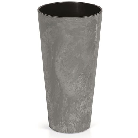 Prosperplast Tubus Slim Effect avec réservoir en plastique gris foncé, 57,2 (hauteur) x 30 (largeur) x 30 (profondeur) cms