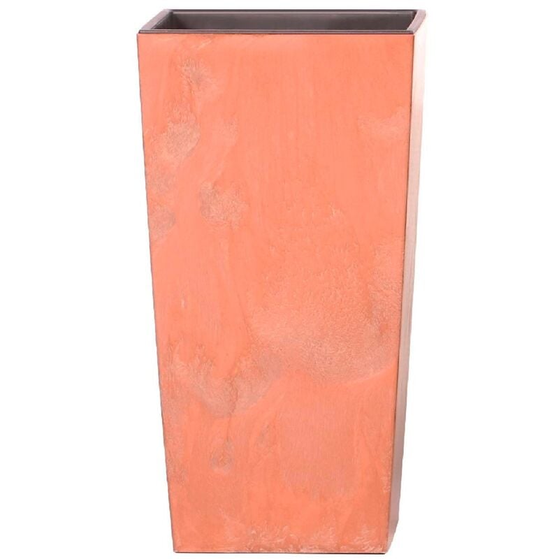 Prosperplast - Urbi Square Effect Pot haut 11,4L plastique avec deposit 37,5x19,5x19,5 cm Terracotta - Terracotte