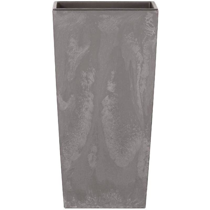 Pot haut 11,4 l Prosperplast urbi pot en plastique à effet carré avec réservoir en gris clair, 37,5 (h) x 19,5 (l) x 19,5 (p) cms - Gris clair