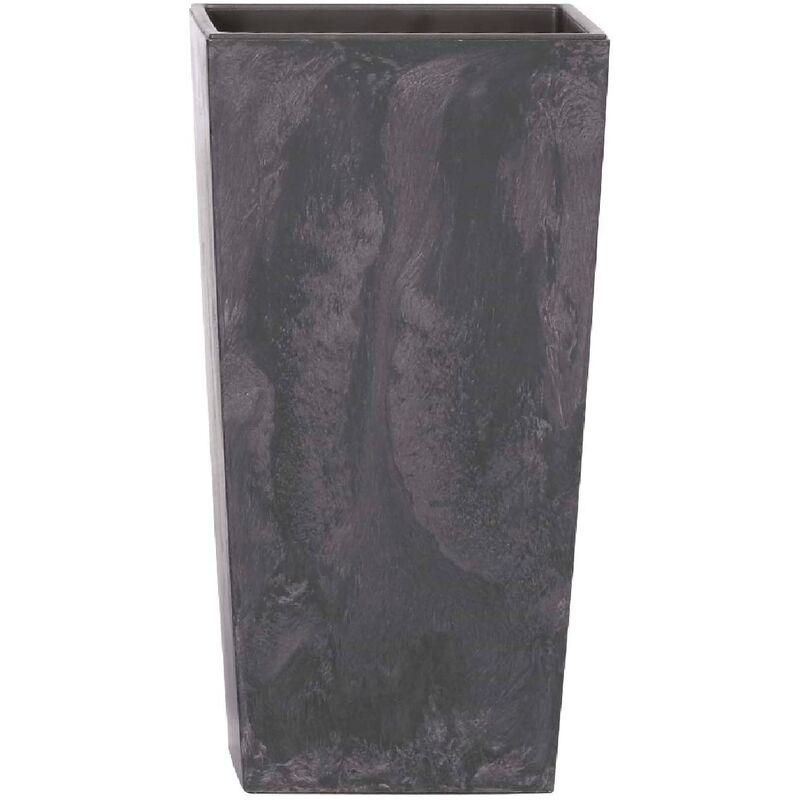 Pot haut 35 l Prosperplast Urbi Square Effect en plastique avec réservoir en couleur Anthracite, 55 (h) x 29,5 (l) x 29,5 (p) cms - Anthracite