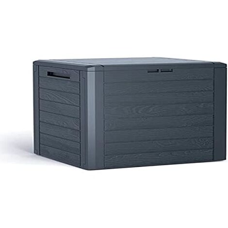 PROSPERPLAST WOODEBOX ZA4901 BOÎTE DE JARDIN EN PLASTIQUE VERROUILLABLE 140 L (ANTHRACITE)